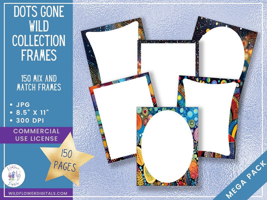 mockup of dots gone wild frames set mix and match stationery designs