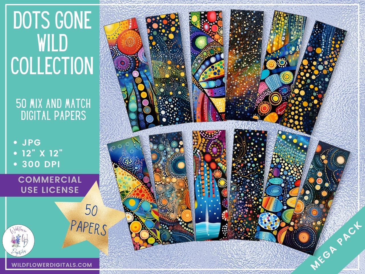 mockup of dots gone wild digital papers mix and match papers