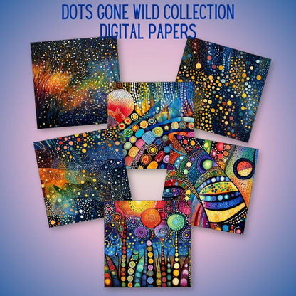 mockup of dots gone wild digital papers mix and match papers