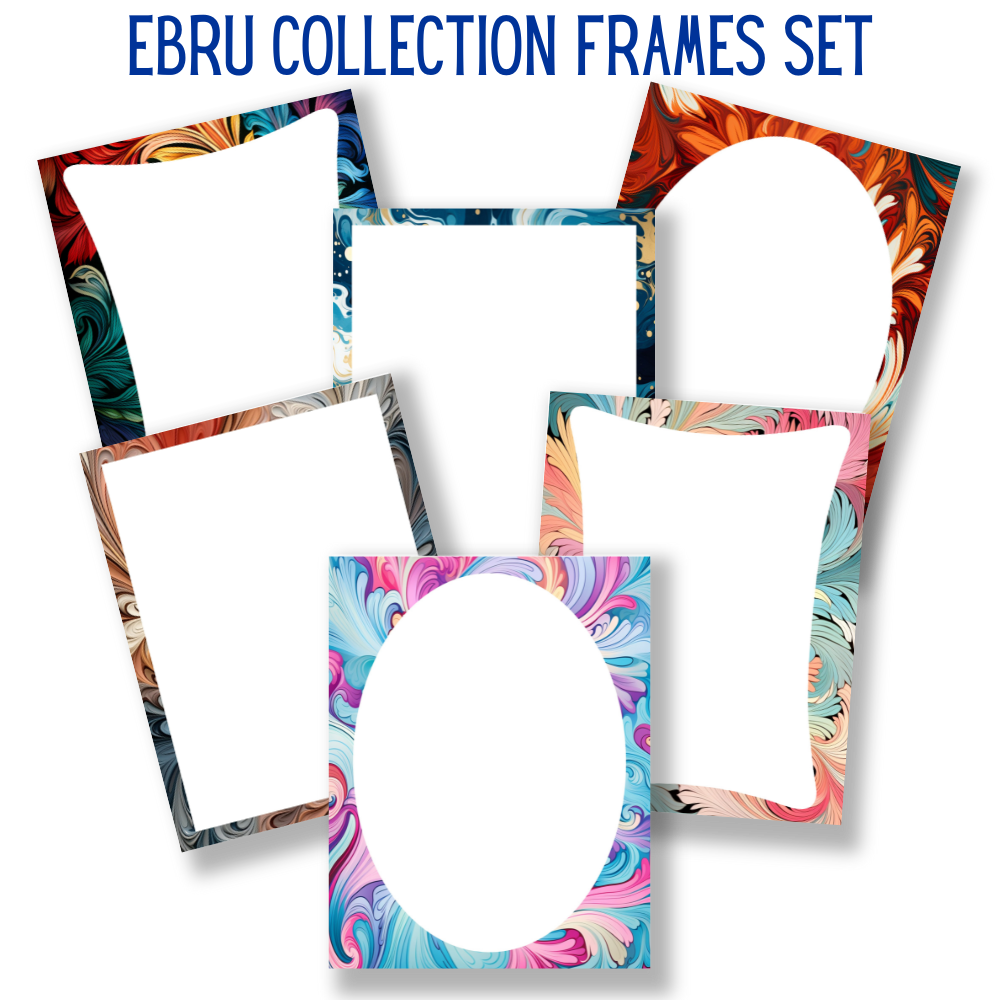 mockup of ebru collection frames set mix and match stationery designs