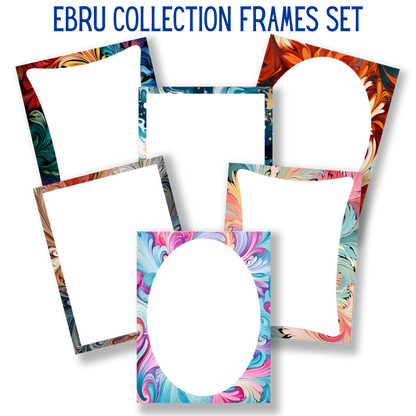 mockup of ebru collection frames set mix and match stationery designs