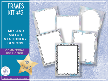 mockup of bundle for frames kits 1-5 mix and match stationery designs