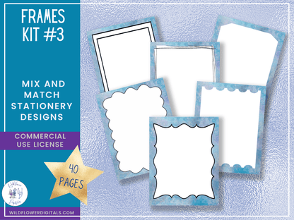 mockup of bundle for frames kits 1-5 mix and match stationery designs