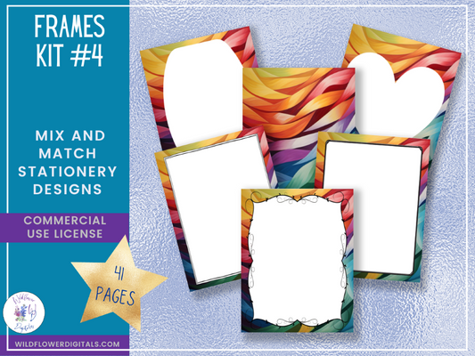 mockup of frames kit 4 mix and match stationery designs