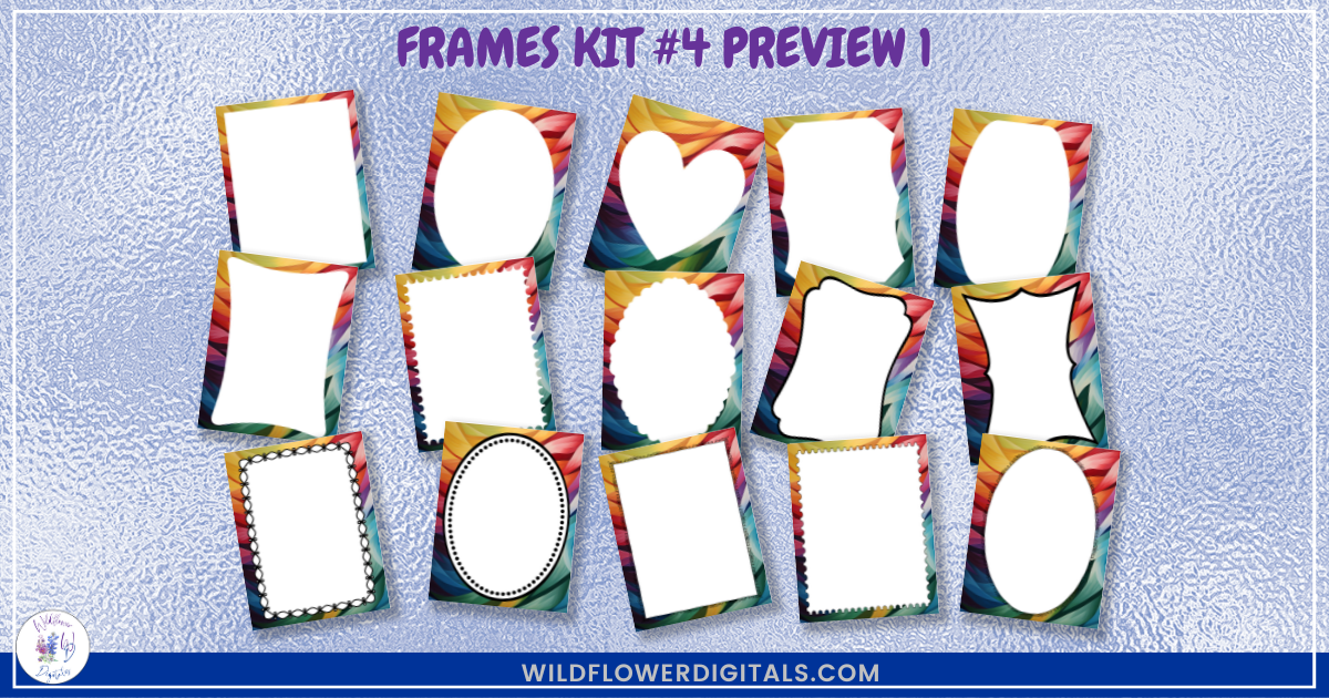 preview mockup of frames kit 4 mix and match stationery designs