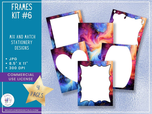 mockup of frames kit 6 mix and match stationery designs