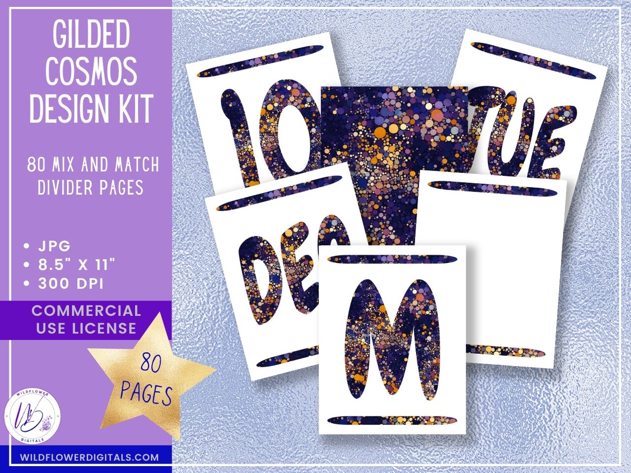 mockup of gilded cosmos design kit mix and match stationery designs