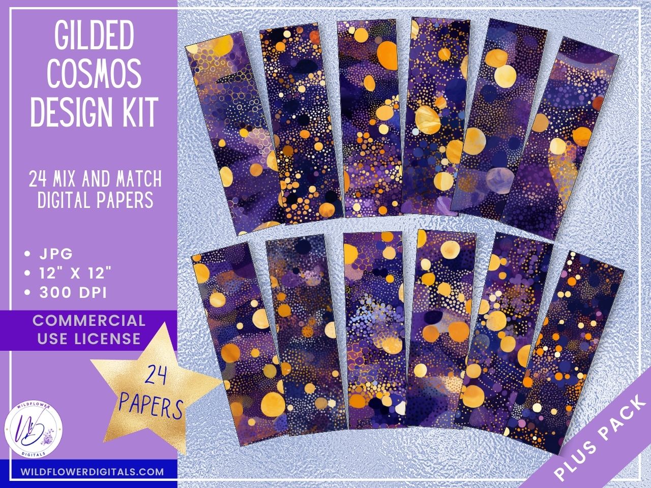 mockup of gilded cosmos design kit mix and match stationery designs
