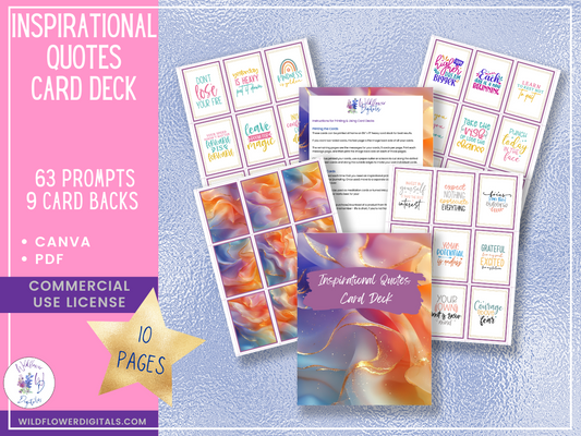 mockup of inspirational quotes card deck