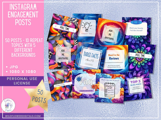 mockup of instagram engagement posts