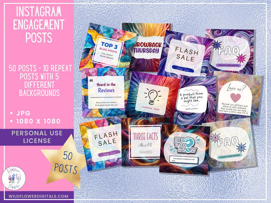 mockup of instagram engagement posts
