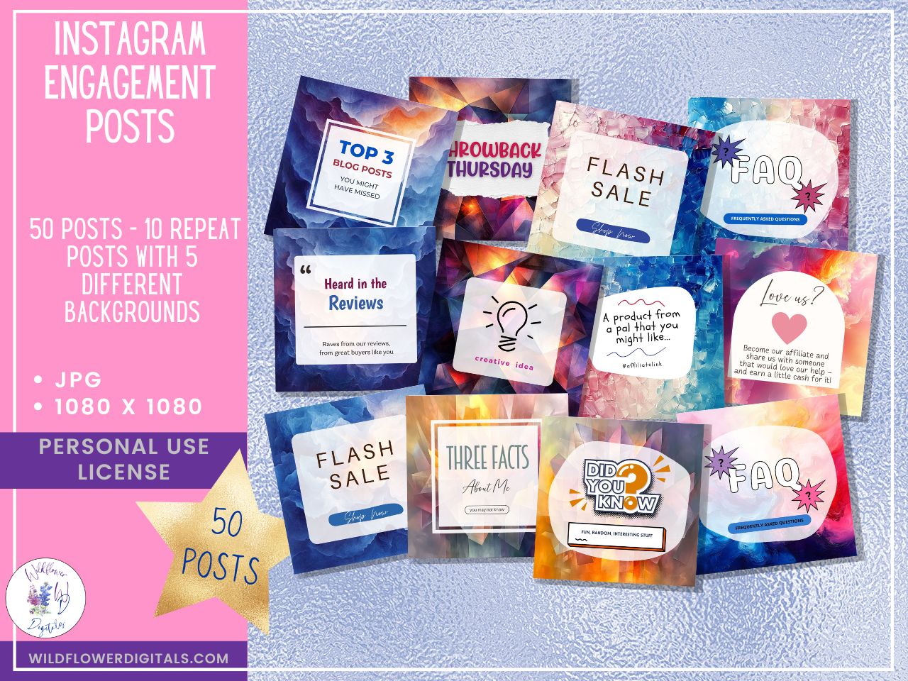 mockup of instagram engagement posts