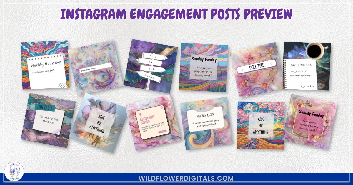 mockup of instagram engagement posts