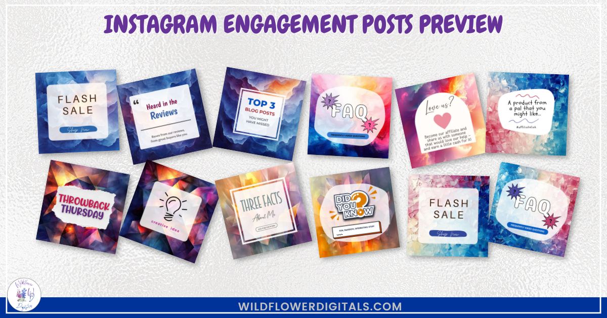 mockup of instagram engagement posts