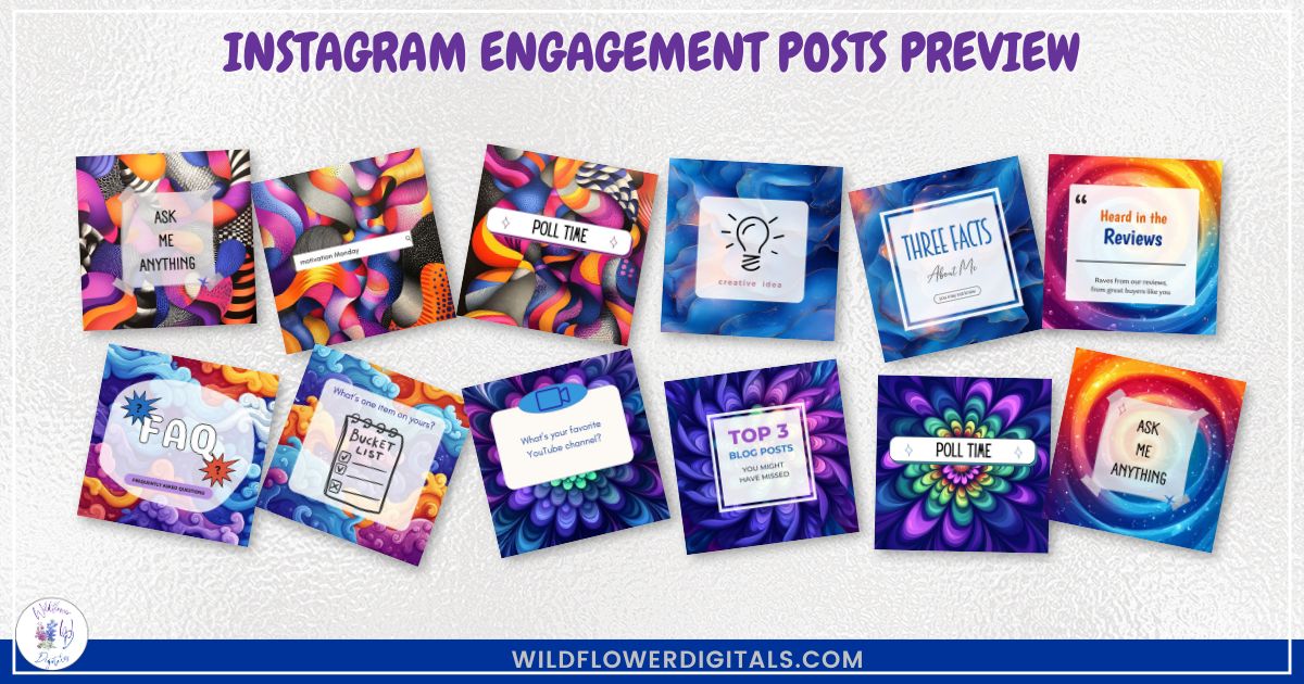 mockup of instagram engagement posts