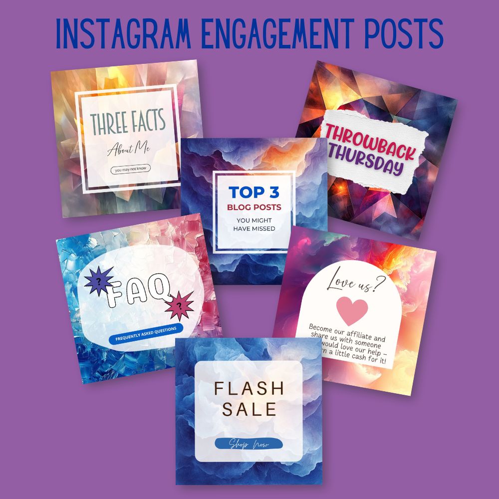 mockup of instagram engagement posts