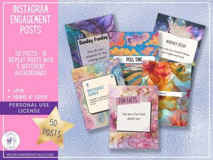 mockup of Instagram engagement posts
