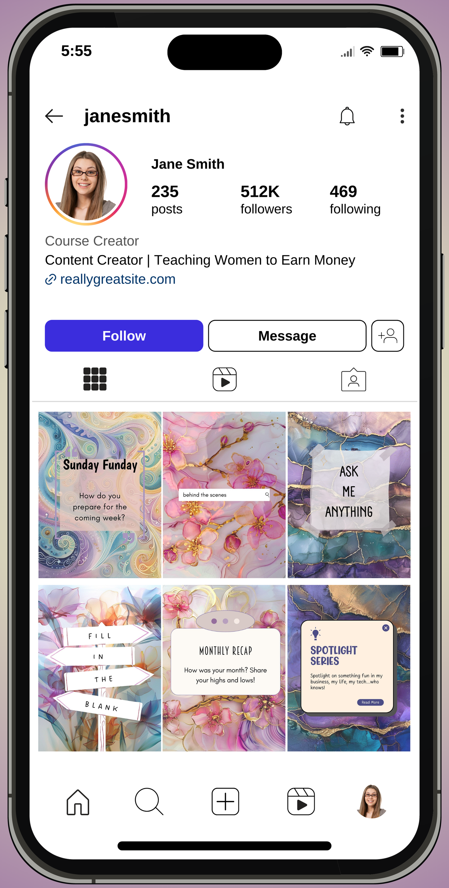 mockup of Instagram engagement posts