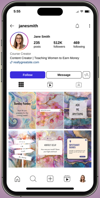 mockup of Instagram engagement posts