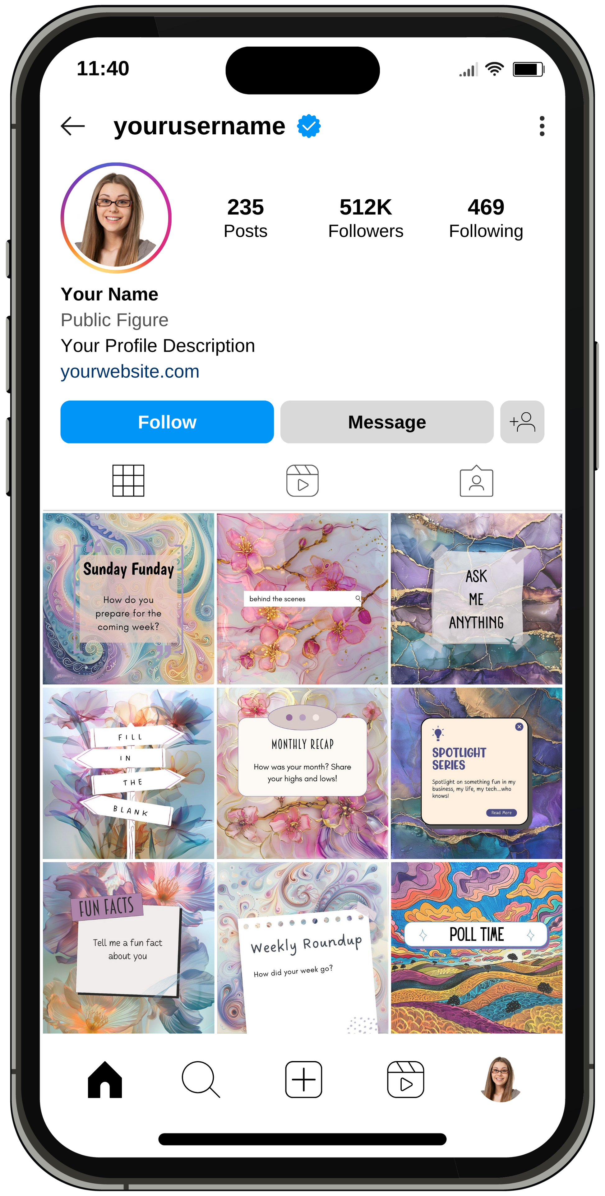 mockup of instagram engagement posts