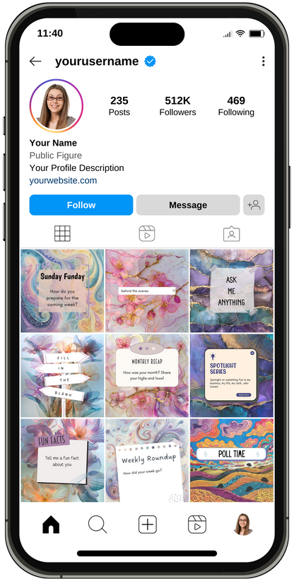 mockup of instagram engagement posts