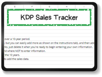 mockup of kdp sales tracker google sheets spreadsheet template