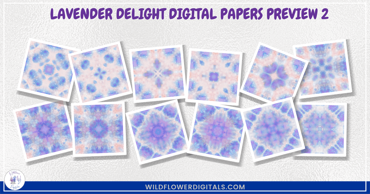 preview mockup of lavender delight digital papers mix and match papers