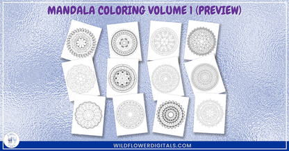 preview mockup of mandala coloring pages book volume 1