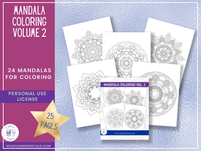 mockup of mandala coloring pages book volume 2