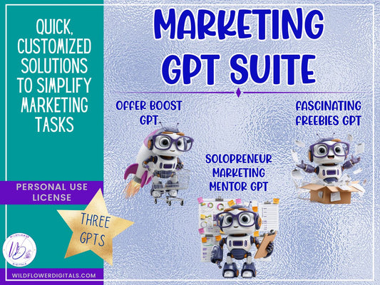 mockup of marketing gpt suite solopreneur mentor offer boost fascinating freebies productivity