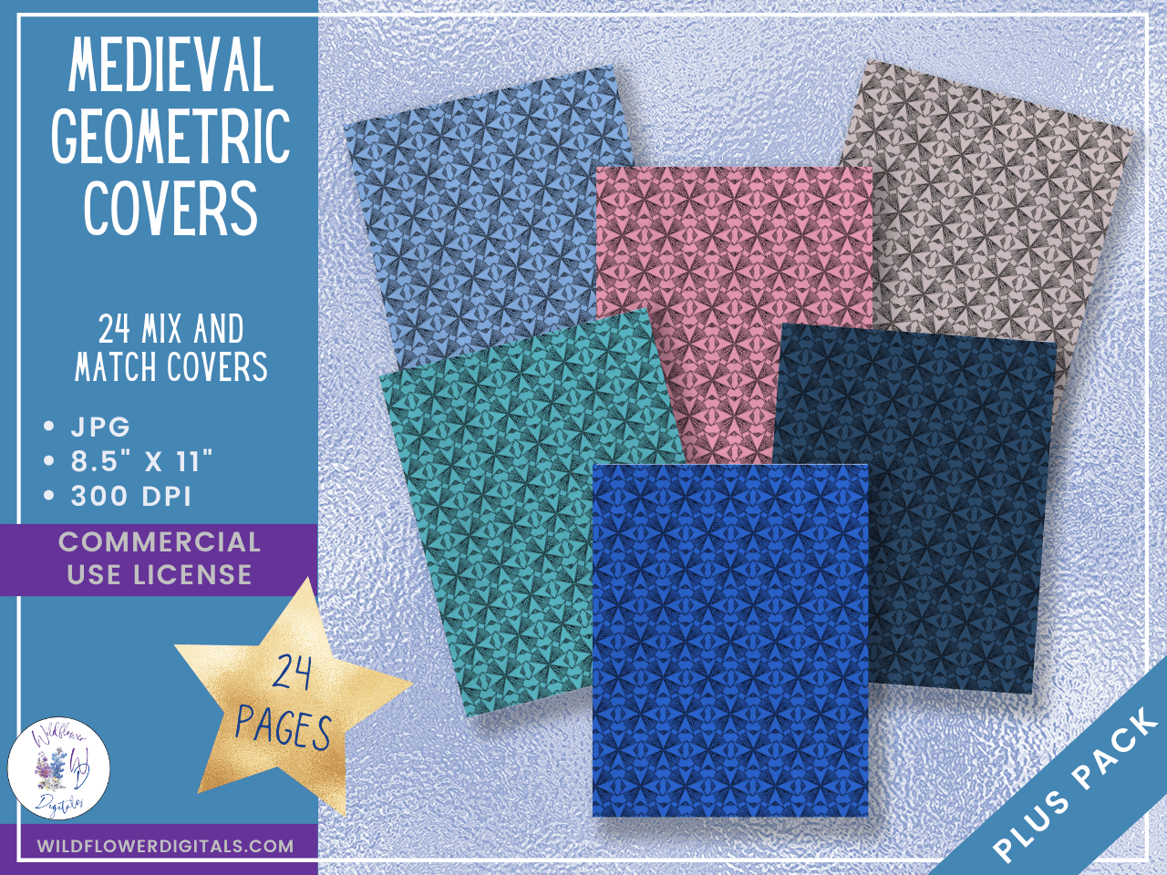 mockup of medieval covers digital papers mix and match