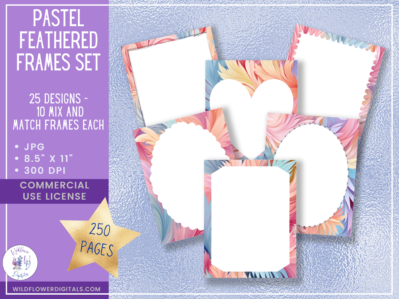 Pastel Feathered Frames Bundle - DPA