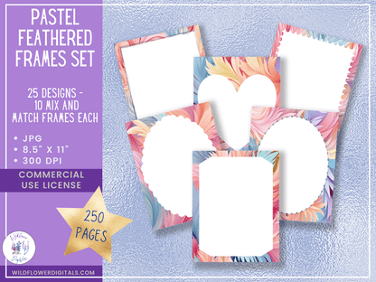 Pastel Feathered Frames Bundle - DPA