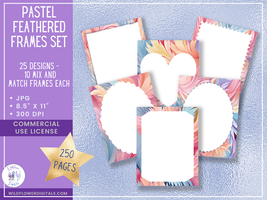 Pastel Feathered Frames Bundle - DPA