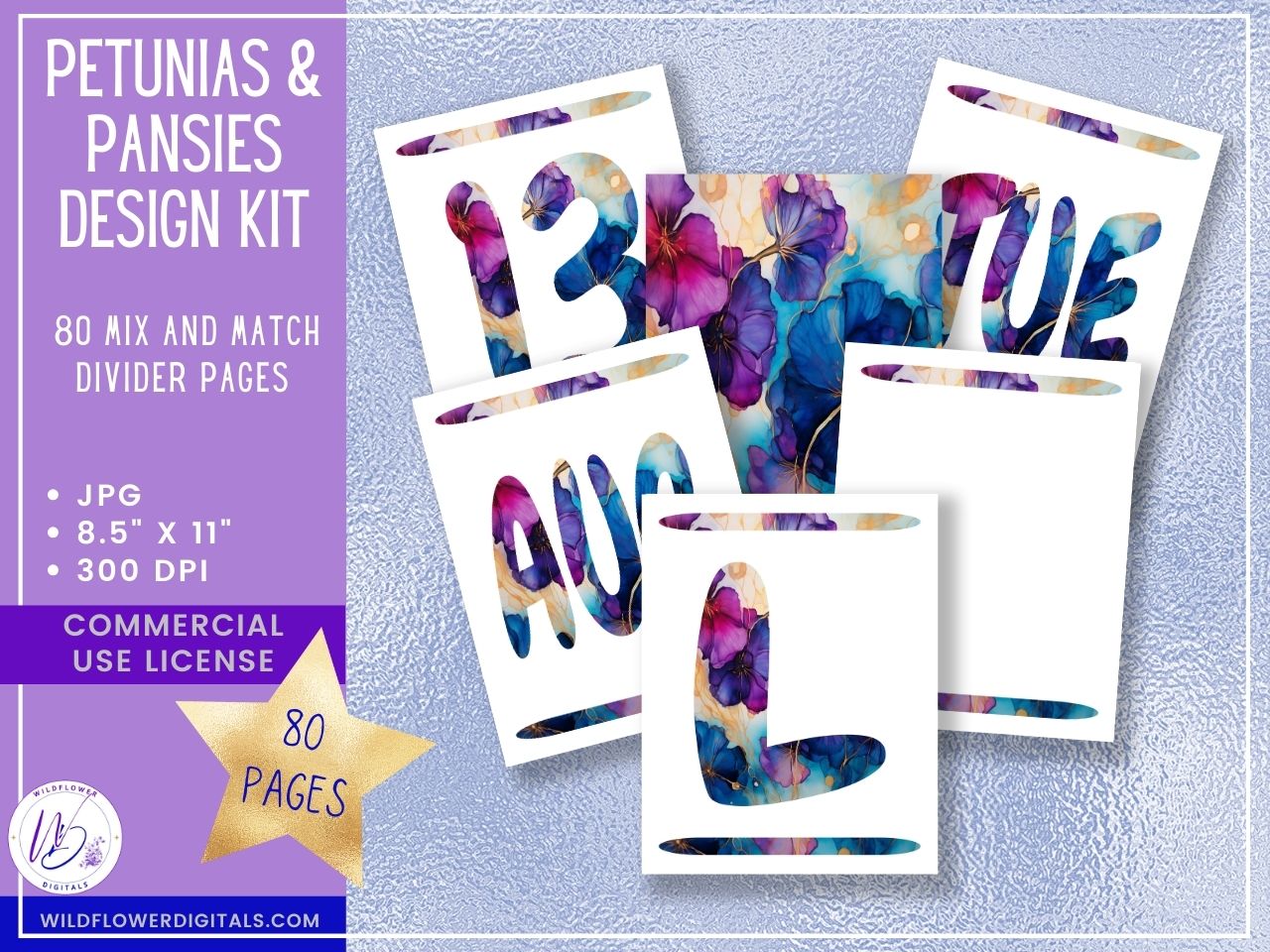 mockup of petunias and pansies design kit mix and match stationery designs