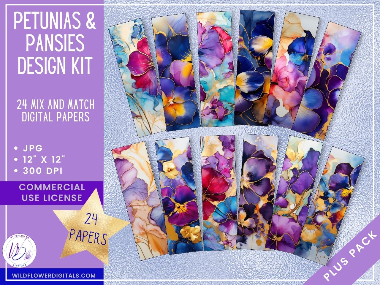 mockup of petunias and pansies design kit mix and match stationery designs