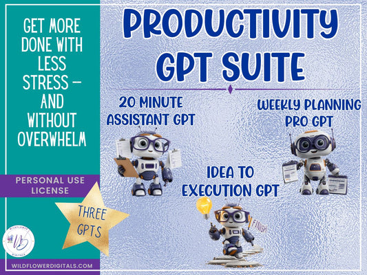 mockup of productivity gpt suite weekly planning 20 minute assistant idea to execution