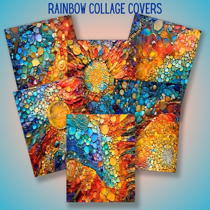 mockup of rainbow collage covers digital papers mix and match