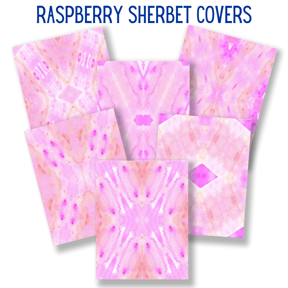 mockup of raspberry sherbet covers digital papers mix and match