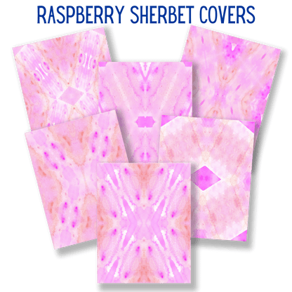 mockup of raspberry sherbet covers digital papers mix and match