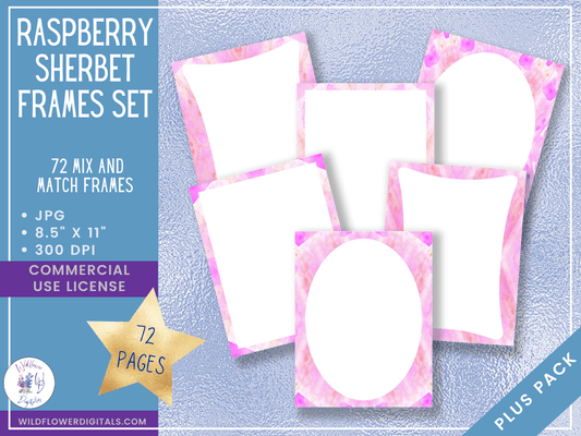 mockup of raspberry sherbet frames set mix and match stationery designs