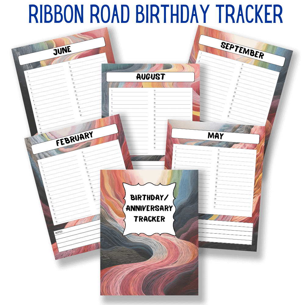 mockup of ribbon road birthday tracker anniversaries