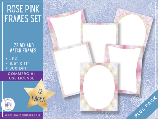 mockup of rose pink frames set mix and match stationery designs