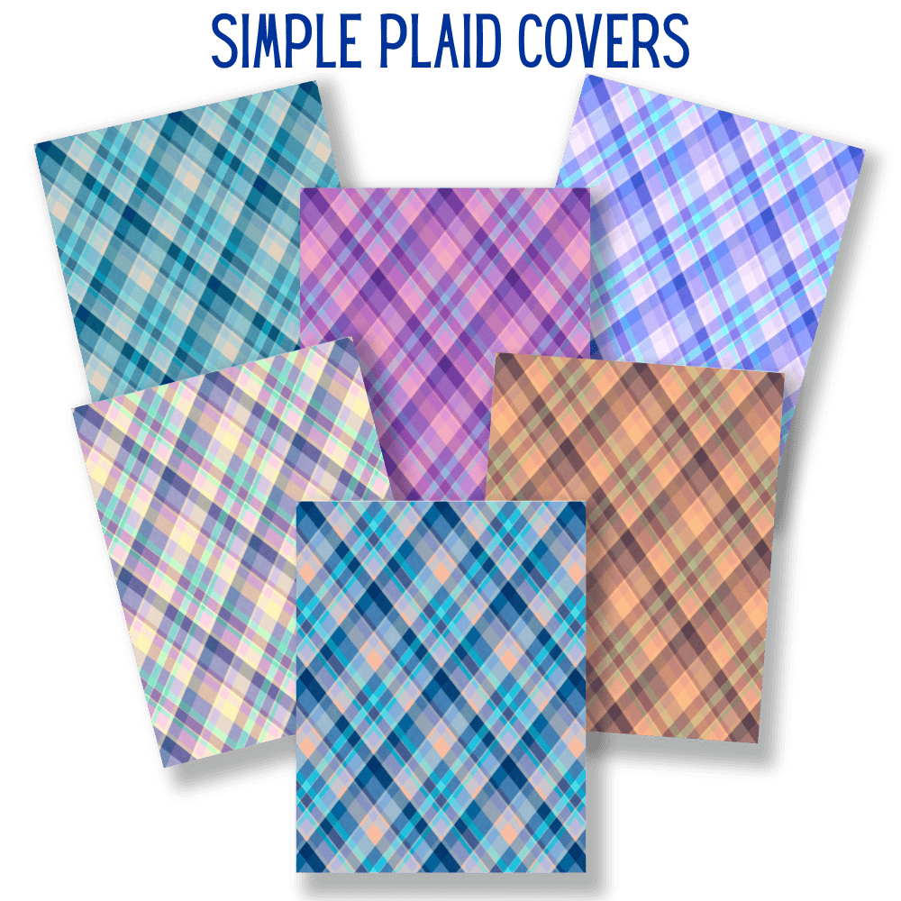 mockup of simple plaid covers mix and match digital papers