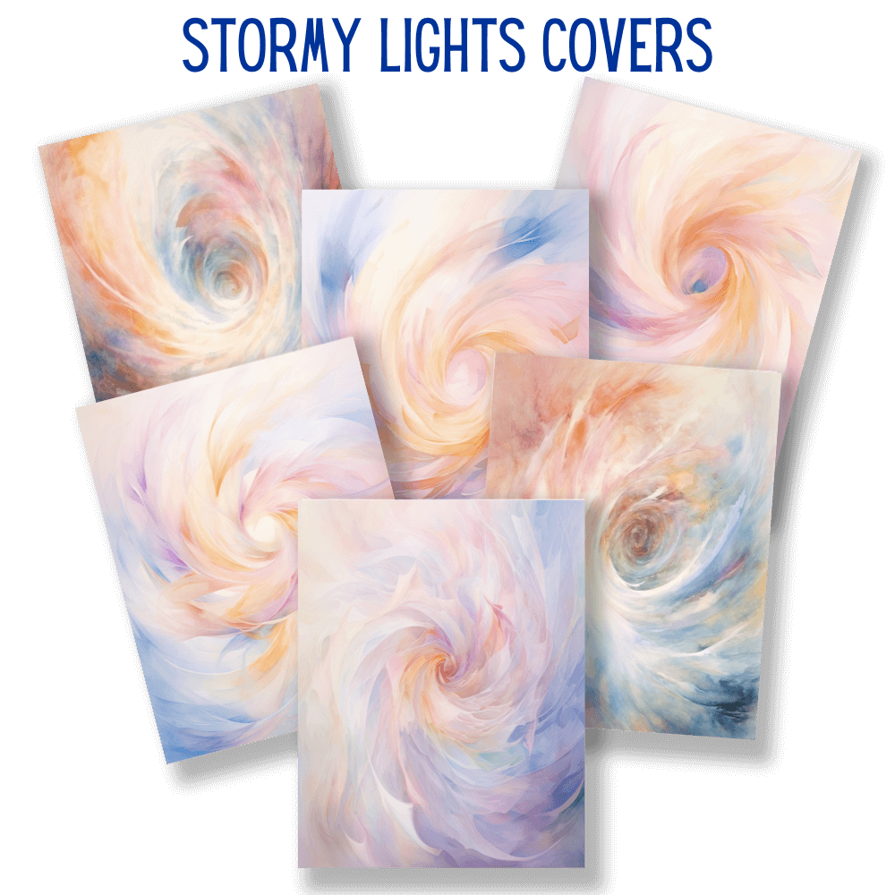 mockup of stormy lights covers digital papers mix and match