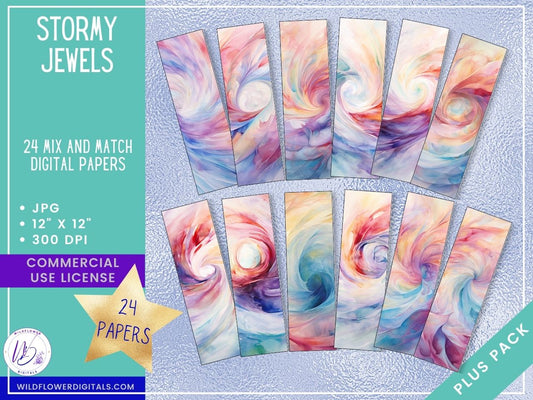 mockup of stormy jewels digital papers mix and match papers