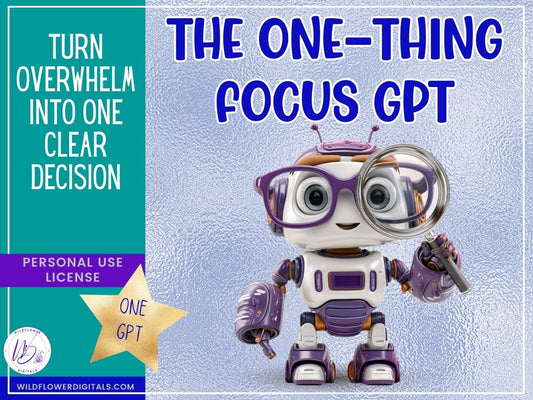 mockup of one thing focus gpt business productivity decision-making