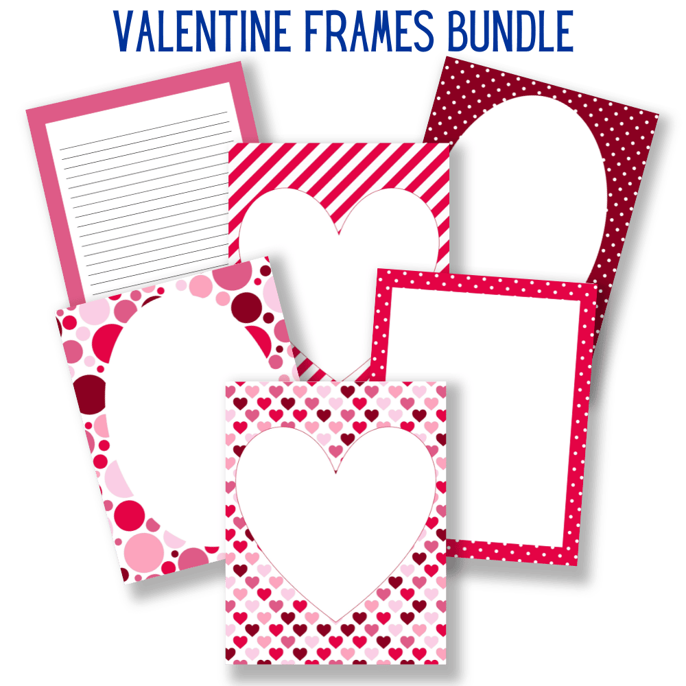 mockup of valentine frame bundle mix and match stationery designs
