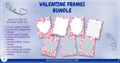 mockup of valentine frame bundle mix and match stationery designs