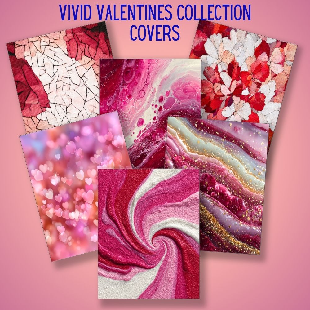 mockup of vivid valentines covers digital papers mix and match